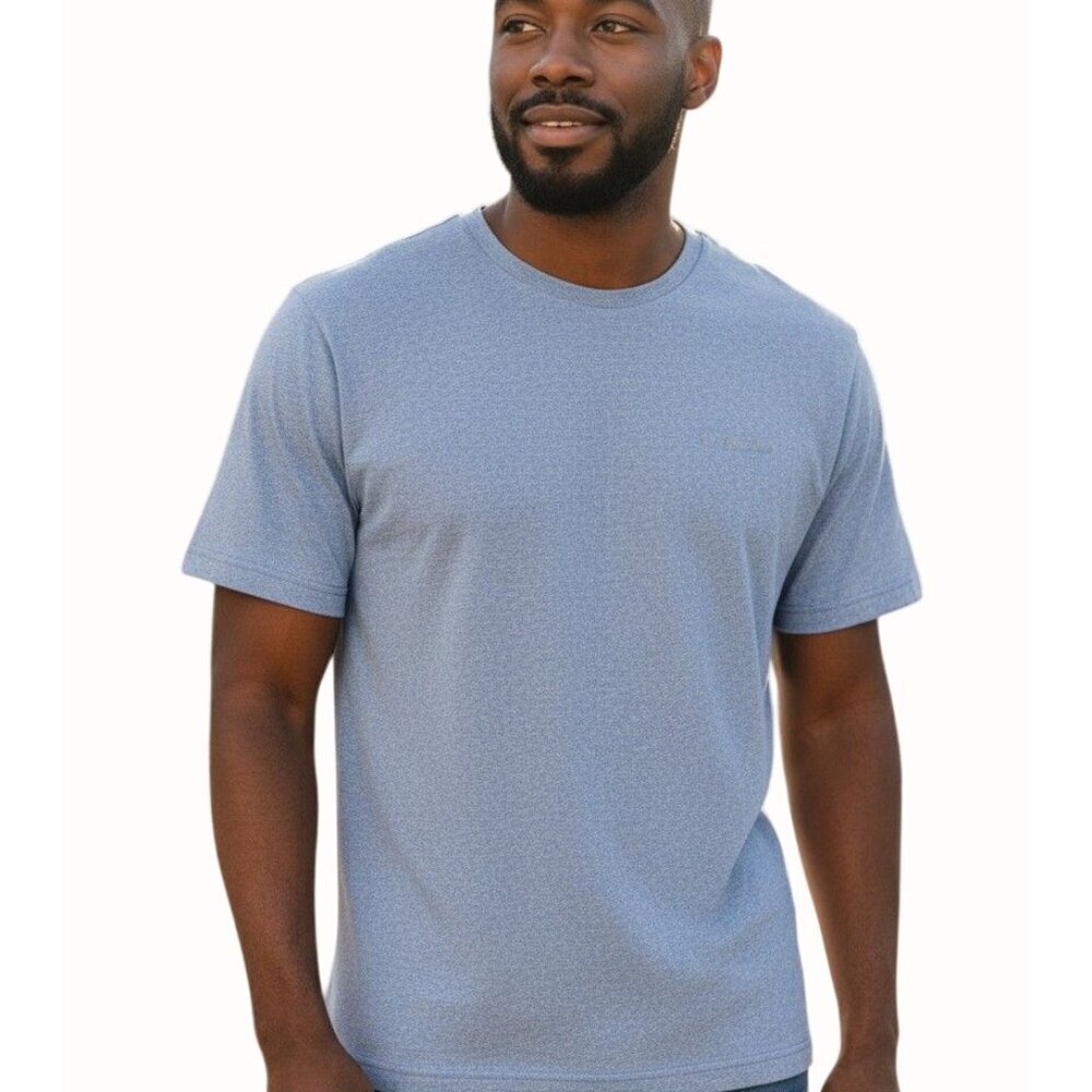 Columbia Mens Heather Blue Omni Wick Performance T-Shirt Large Breathable NEW